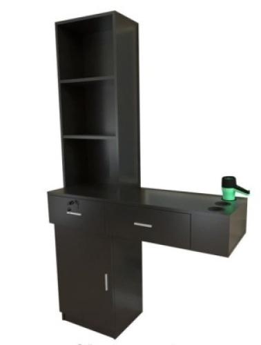 Wall Mount Hair Styling, Barber Station, Black