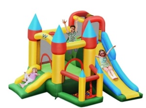 Inflatable Dual Slide Jumping Castle With 780W Blower