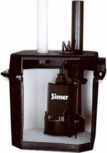 Simer 2925B Self-Contained Above-Floor Corrosion-Resistant Sump/Laundry Sink Pump, 1/4 HP, 115V, 1-1/2" Discharge Pipe, Handles Solids Upto 1/8", 6 Gallon Drainage Tank