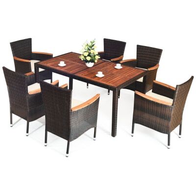 Lot of (2) 7 Pcs Outdoor Patio Dining Set - 1 New