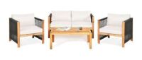 4-Piece Wood Patio Conversation Set - Complete Set w/ Different Colors & 2 Extra Boxes