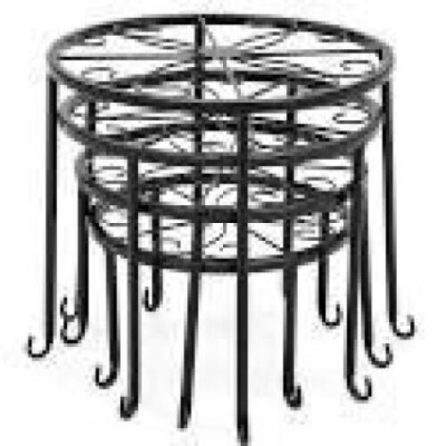 Set of 4 Indoor Outdoor Metal Nesting Plant Stands