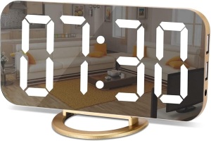 Mirrored Digital LED Alarm Clock