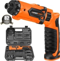8V 10Nm Electric Cordless&nbsp;Screwdriver Set w/ 82 Accessory Kit, Charger, Carrying Case