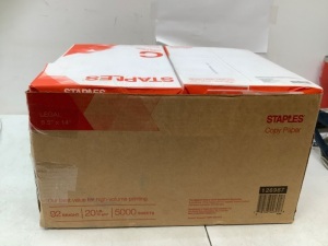 Staples Copy Paper Case, Legal Size, 5,000 Sheets