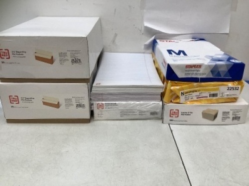 Legal Size Office Supply Bundle, Includes: 50 - 31/2 Expanding File Pockets, 100 Manilla Folders, 1 Pack Yellow Paper, 1 Pack White Paper, & 23 Standard Notepads