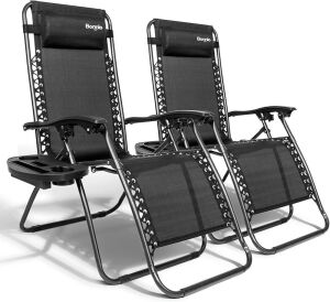 Set of (2) Zero Gravity Patio Chairs