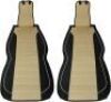 Universal 5-Seat Car Seat Cover - Black/Beige