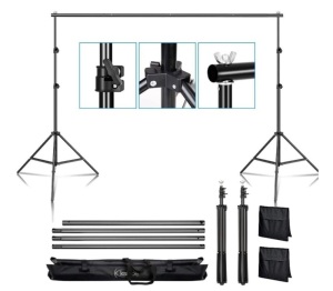 Kshioe Backdrop Stand w/ Carry Bag, 6.5x9.8ft 