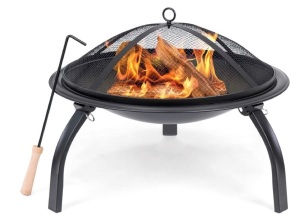 22in Outdoor Portable Folding Steel Firepit