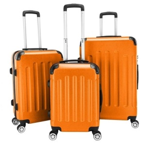 Zimtown Hardside Lightweight Spinner Orange Luggage, Slight Damage