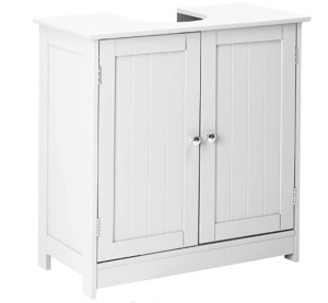 Bonnlo Bathroom Vanity For Under Pedestal Sink, 23 5/8" x 11 7/16" x 23 5/8", White