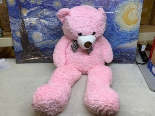 Giant Pink Stuffed Teddy Bear - E-Comm Return, Appears New&nbsp;