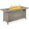50,000 BTU Rectangular Propane Gas Fire Pit Table w/ Storage, Cover - 57in 