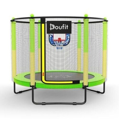 Doufit 5FT Kids Trampoline with Safety Enclosure Net