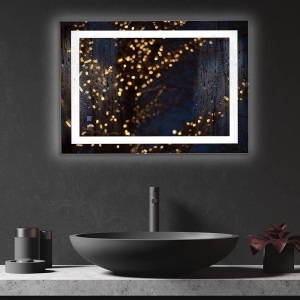 Led Mirror for Bathroom, 32"×24" (800×600mm)Defogger Led Bathroom Mirror Backlit Mirror Bathroom Lighted Bathroom Mirror Led Vanity Mirror, Lighted Wall Mirror with Touch Screen/Dimmable Lights