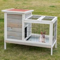 Scurrty Wooden Rabbit Hutch, 36'' x 19.7" x 30.7"