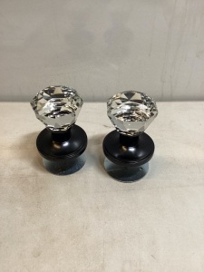 Lot of 2 Sets of Crystal Doorknobs, 2/Set