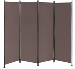 4-Panel Room Divider Folding Privacy Screen-Coffee