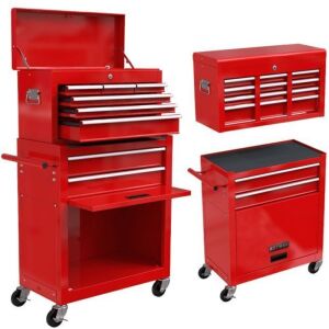 8-Drawer High Capacity Rolling Tool Chest with Lock, Removable Tool Cabinet 