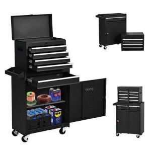 5-Drawer 2-In-1 Detachable Tool Storage with Large Cabinet and Sliding Drawers, Removable Tool Box Organizer