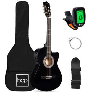 Beginner Acoustic Electric Cutaway Guitar Set w/ Case, Strap 