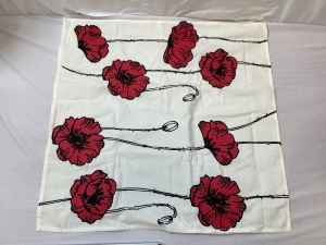 Set of 6 Poppy Flower Cloth Napkins, 20x20 inch