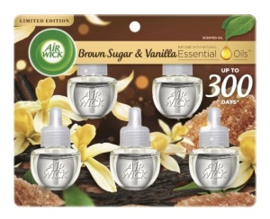 Air Wick Plug in Scented Oil Refills, 5 ct, Brown Sugar and Vanilla