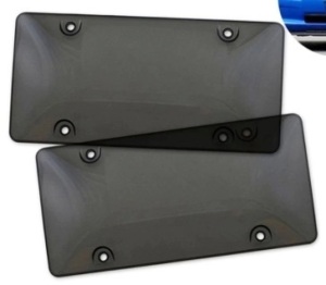 Set of 2 Smoked Clear License Plate Cover Shields