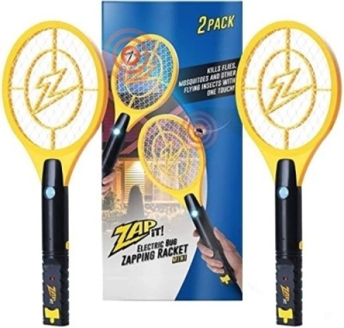 Zap It!&nbsp;Rechargeable Bug Zapper Racket, 4,000 Volt,&nbsp;2 Pack - Appears New&nbsp;&nbsp;