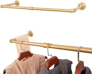 AddGrace Industrial Iron Pipe Clothing Garment Rack