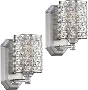 Set of 2 Doraimi Crystal Wall Sconces