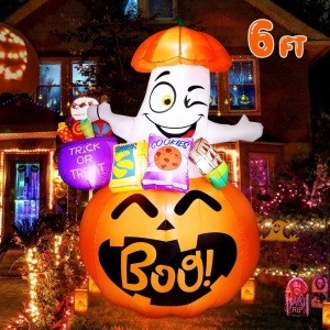 6FT Halloween Inflatable Pumpkin Ghost