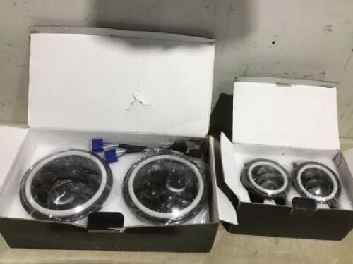 7" LED Headlights & 4" Fog Light Hi/Lo Lamp for Jeep Wrangler JK/ Hummer H2