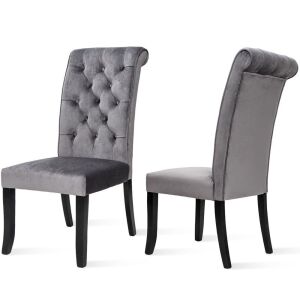 Lot of (4) Dining Tufted Armless Upholstered Accent Chairs