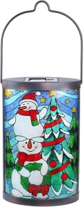 Hanging Solar Lantern - Christmas Snowman 