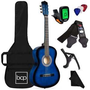 Beginner Acoustic Guitar Set w/ Case, Strap, Digital Tuner, Strings