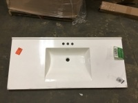49" x 22"&nbsp;Cultured Marble Vanity Top with Sink, White - New with Damage