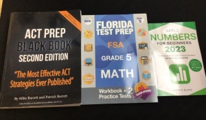 Lot of (3) Books - Test Prep & Apple Numbers