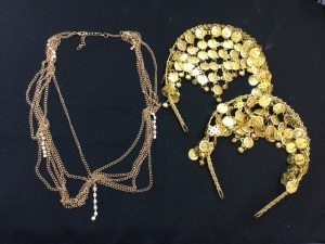 Jewelry Bundle -  Necklace and 2 Belly Dancer Headbands