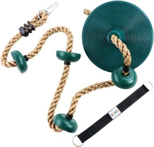 Climbing Rope with Platforms and Disc Swing Seat Set 