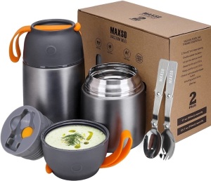 MAXSO 2 Pack Vacuum Insulated Food Jar