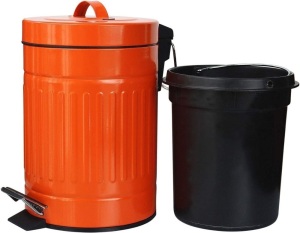 3 Liter / 0.8 Gal Mini Metal Trash Can with Lid