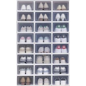 Clear Plastic Stackable Shoe Boxes, 24 Ct
