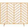 Single Panel Iron Chevron Fireplace Screen w/ Antique Finish