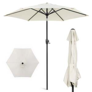 Outdoor Market Patio Umbrella w/ Push Button Tilt, Crank Lift