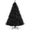 Black Artificial Christmas Tree w/ Easy Assembly, Foldable Metal Stand