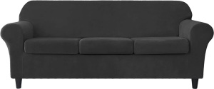 MILARAN Velvet Sofa Stretch Cover 4-Piece