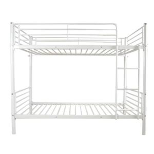 Twin-over-Twin Bunk Bed with Metal Frame and Ladder