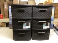 Sterilite 3 Drawer Weave Tower, Set of 2, Espresso - Appear New&nbsp;